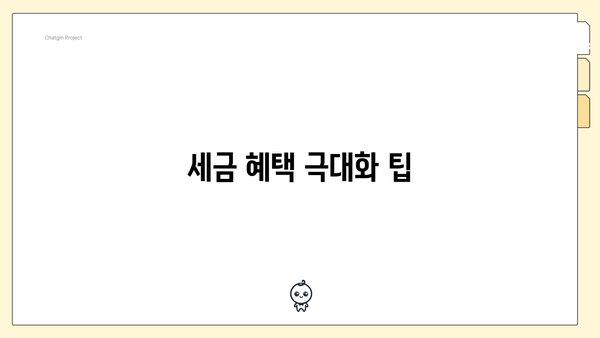 세금 혜택 극대화 팁