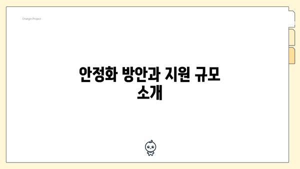 안정화 방안과 지원 규모 소개