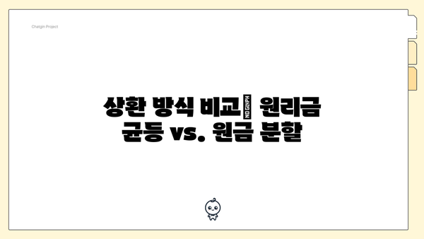 상환 방식 비교| 원리금 균등 vs. 원금 분할