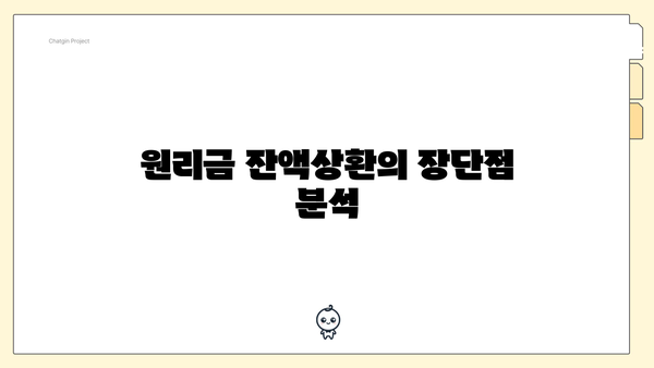 원리금 잔액상환의 장단점 분석