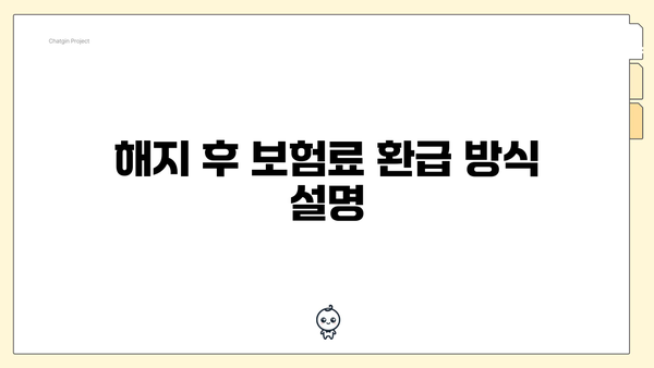 해지 후 보험료 환급 방식 설명