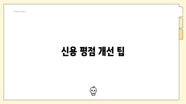 신용 평점 개선 팁